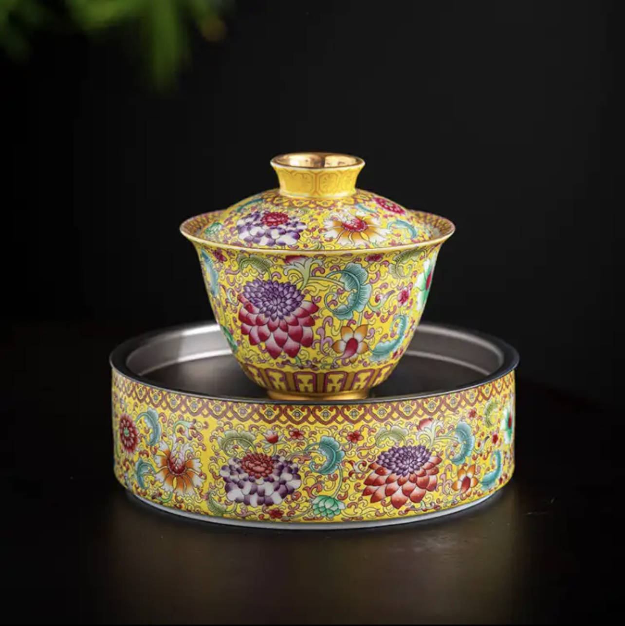 【汀和大福】國風琺琅彩三才蓋碗 【汀和大福】國風琺琅彩三才蓋碗