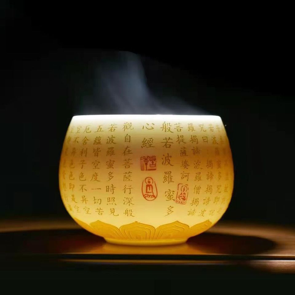 【汀和大福】瓷都德化白瓷羊脂玉瓷心經杯,活動限購48組 【汀和大福】瓷都德化白瓷羊脂玉瓷心經杯,活動限購48組