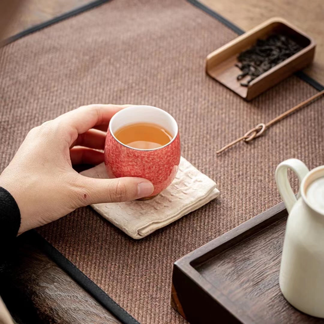 【汀和大福】灑紅釉女士主人杯陶瓷精緻單杯品茗杯